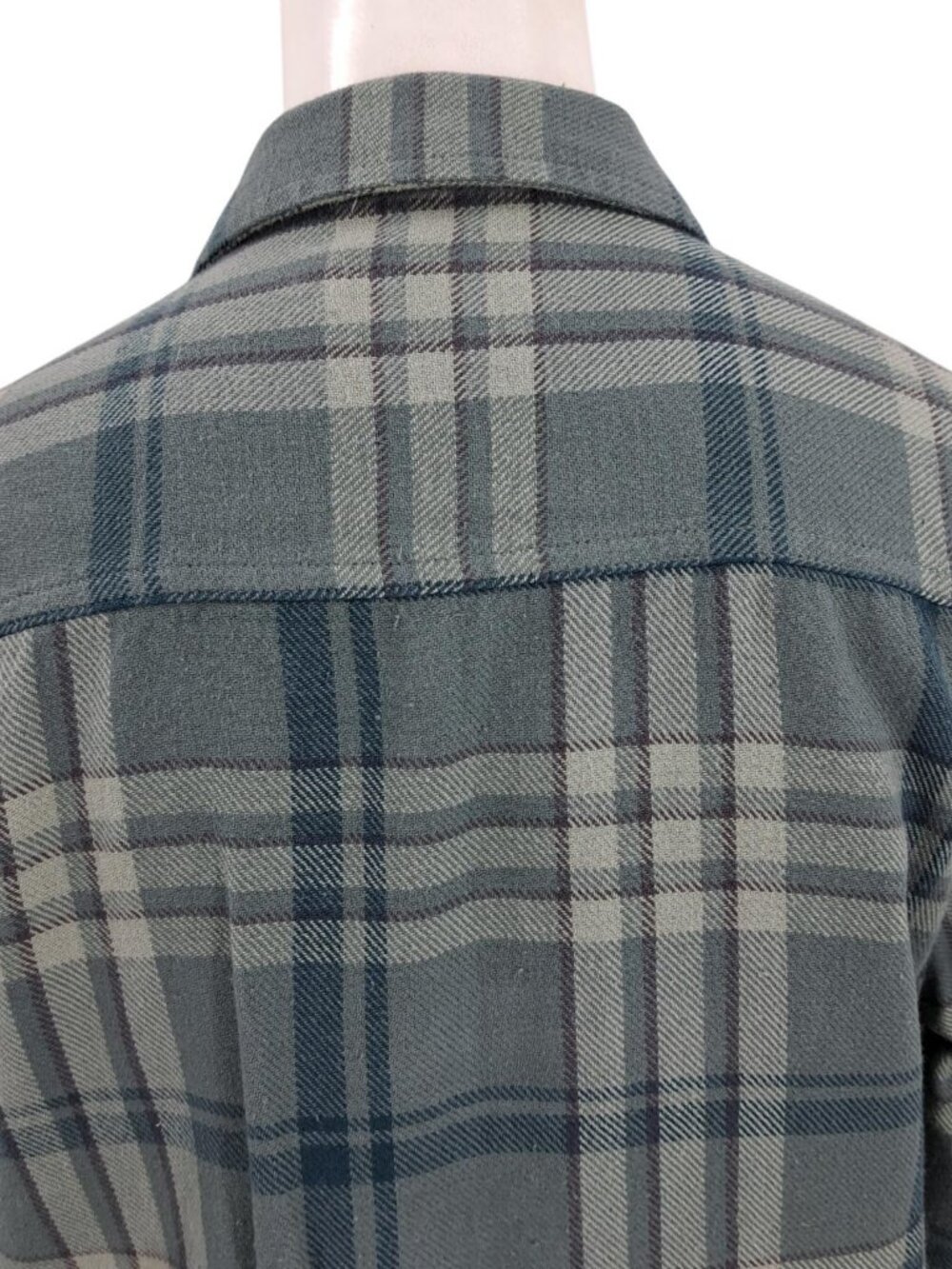 The Normal Brand Womens Plain Flannel Button Up Shirt Size XS Green Blue Pockets - Picture 10 of 12